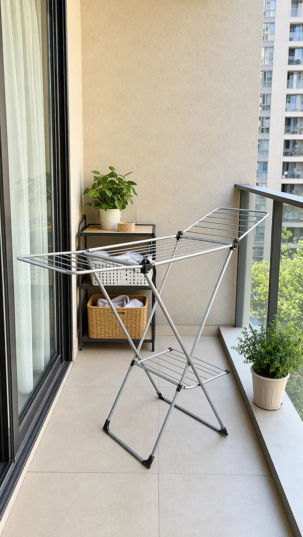 Image ref 1: Apartment Balcony Drying Rack Demo
