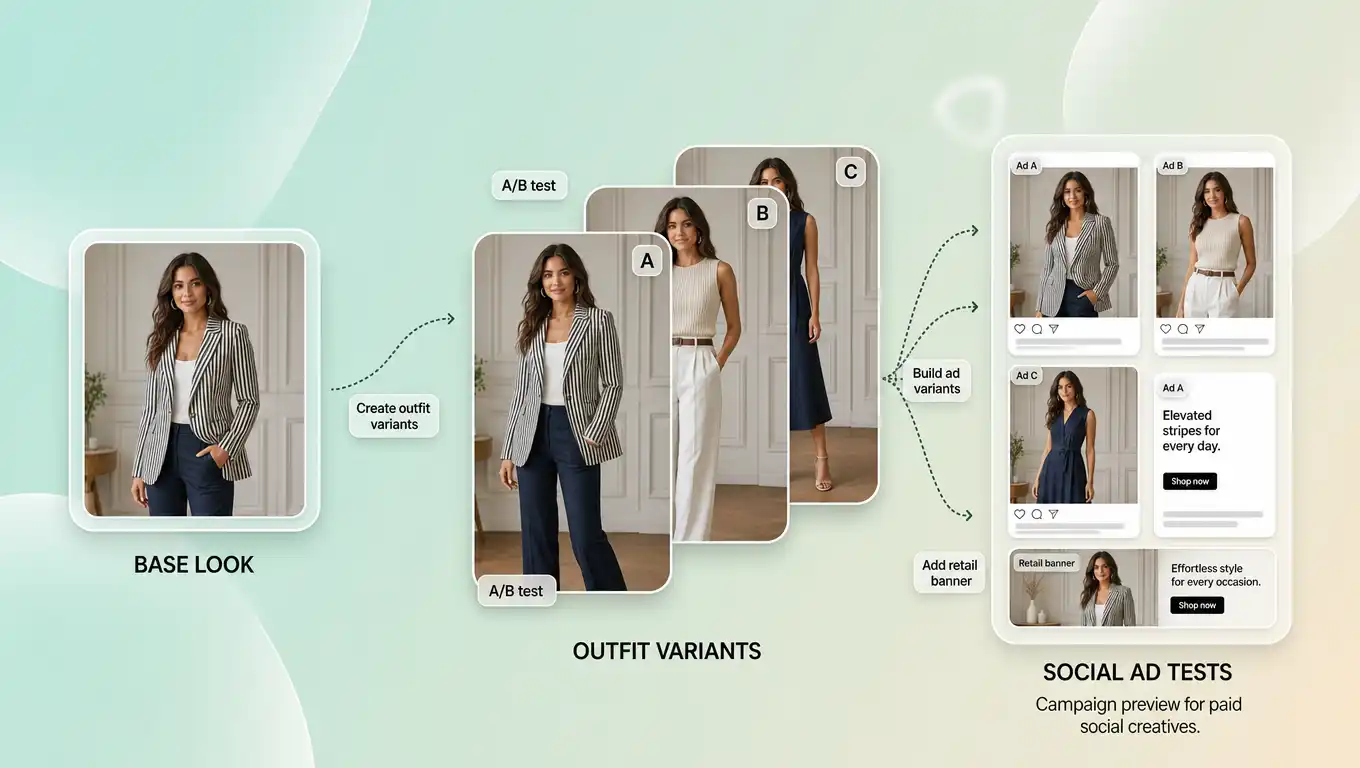 AI clothes changer paid social and ad outfit creatives preview