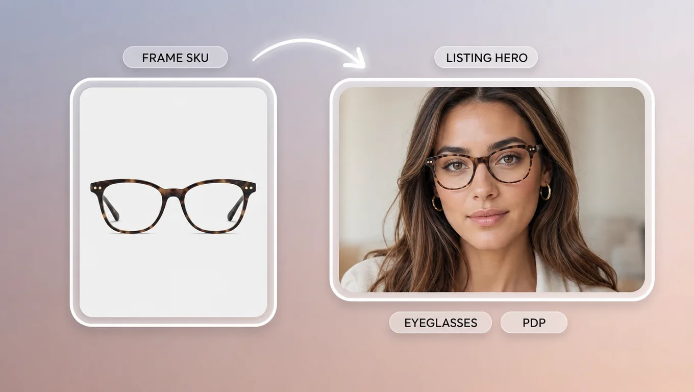 Eyeglasses virtual try on for PDP listing heroes