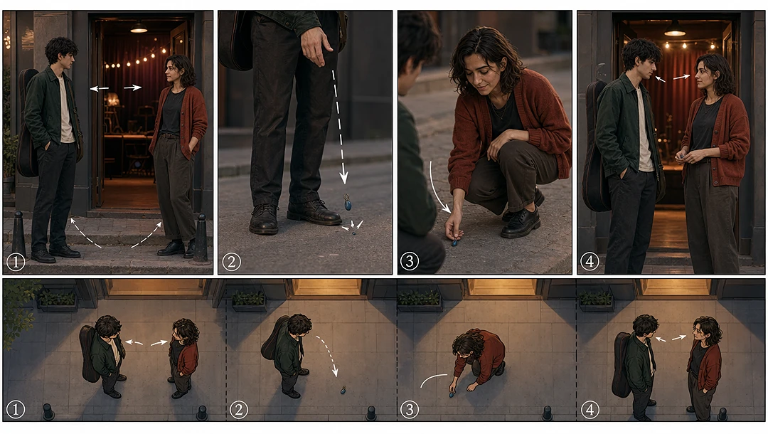 Image ref 2: Two-Character Storyboarded Music Scene