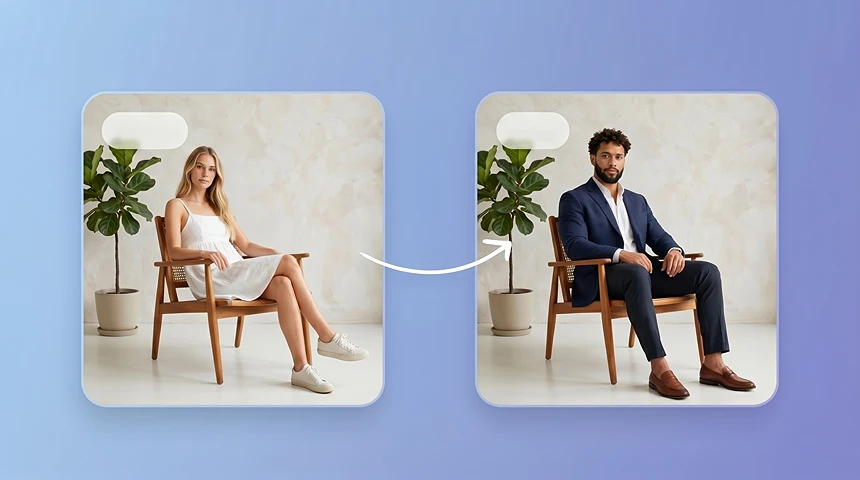 Replace the Full Person While Preserving the Photo