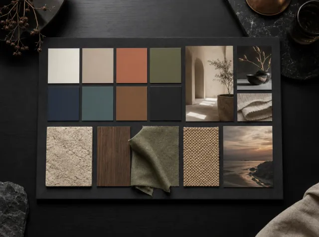 Clean eight-color palette board generated from a source image