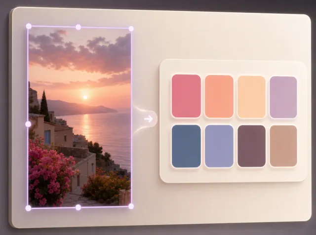 Selecting an image node and extracting its color palette in Canvas