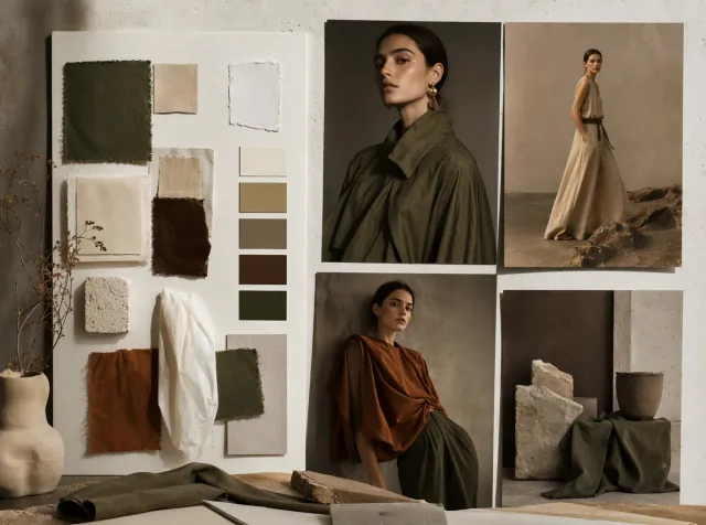 Palette board used as a visual style reference on the canvas
