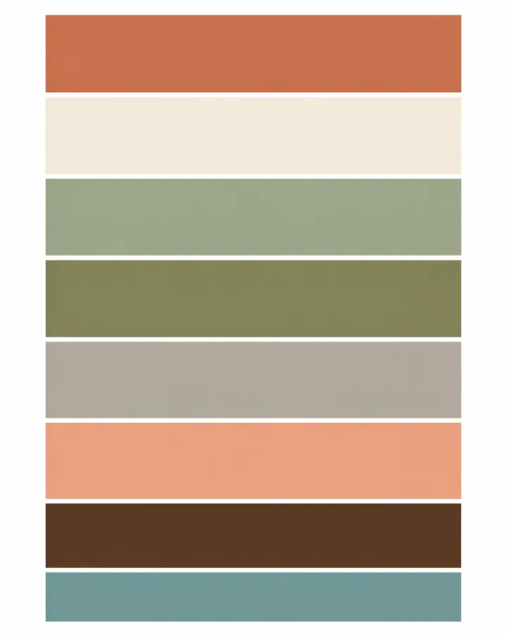 Eight-color palette board extracted from the source image