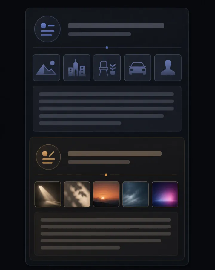 Content and Visual Style prompt sections generated from the source image