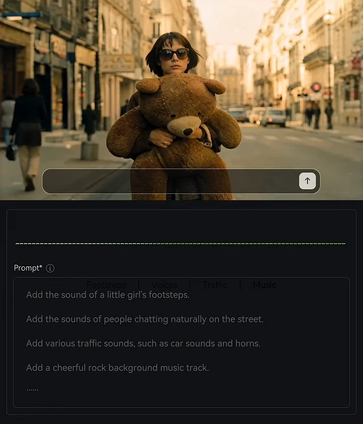 Preview of AI-generated audio for video production