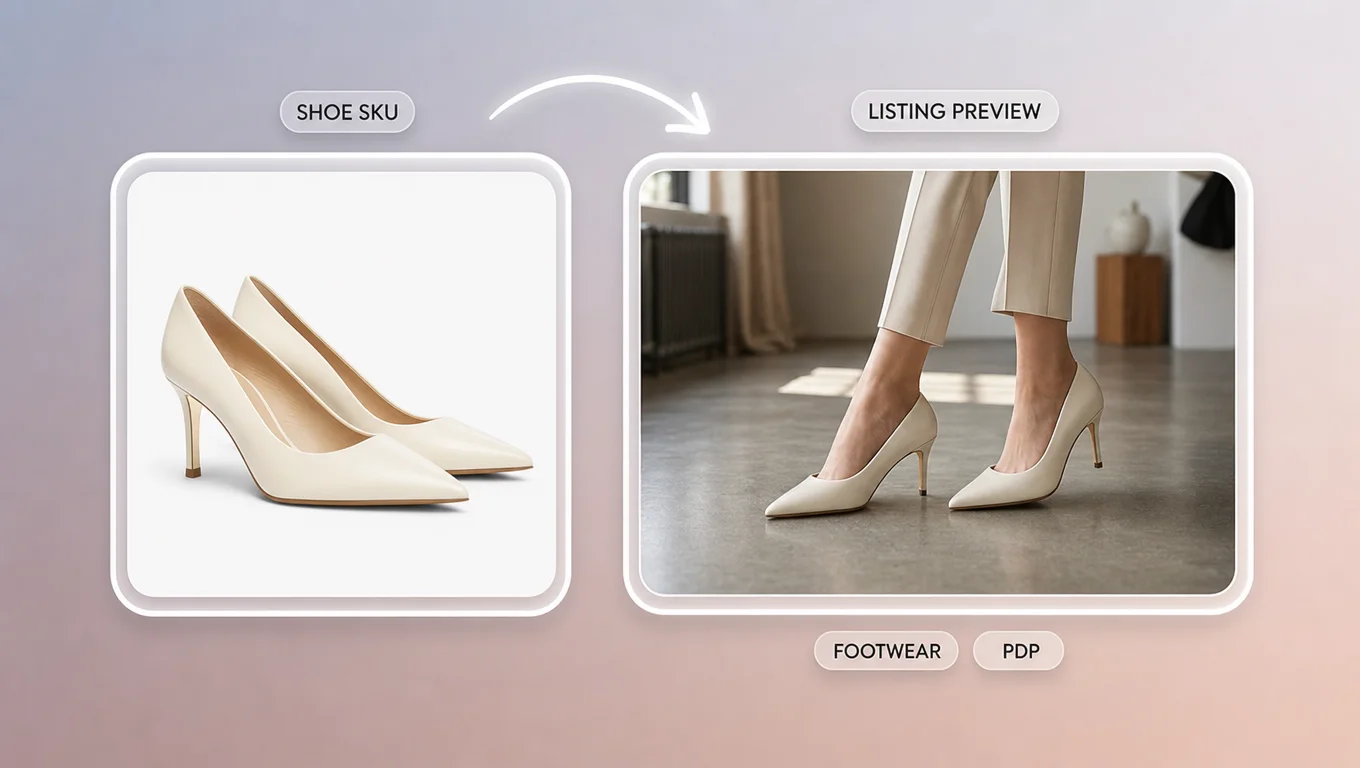 Virtual try on shoes for footwear PDP and marketplace listings