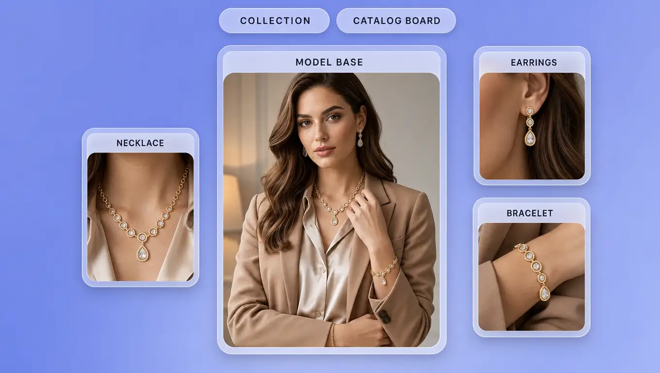 On-model jewelry shot for product catalog