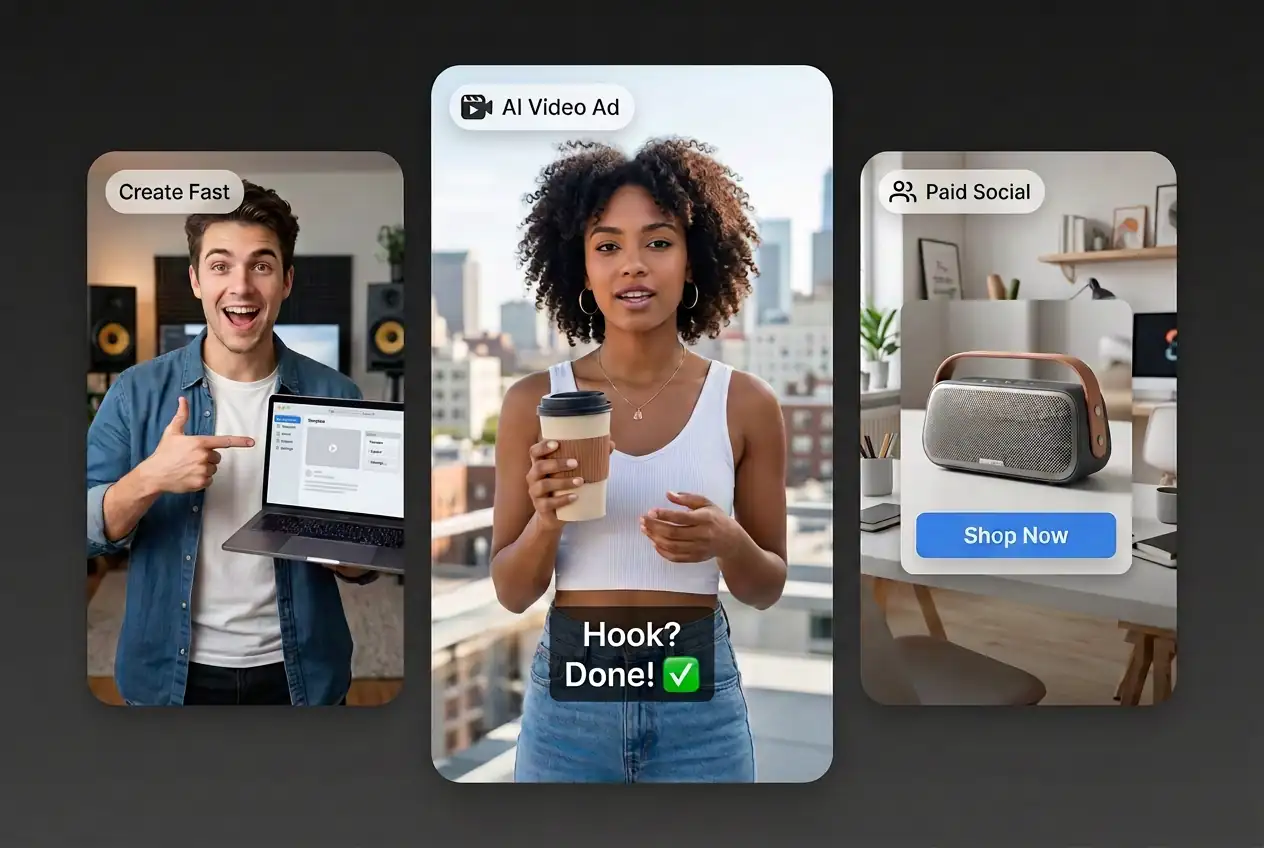 AI Video Ad Generator for Paid Social - short-form ads for TikTok, Reels, Shorts, and Meta.