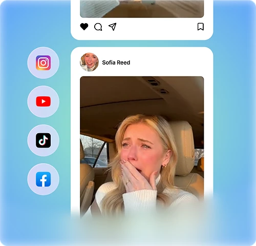 Social Media Content - Drive engagement with scroll-stopping AI social media product videos optimized for the fast-paced algorithms of TikTok, Reels, and Shorts.