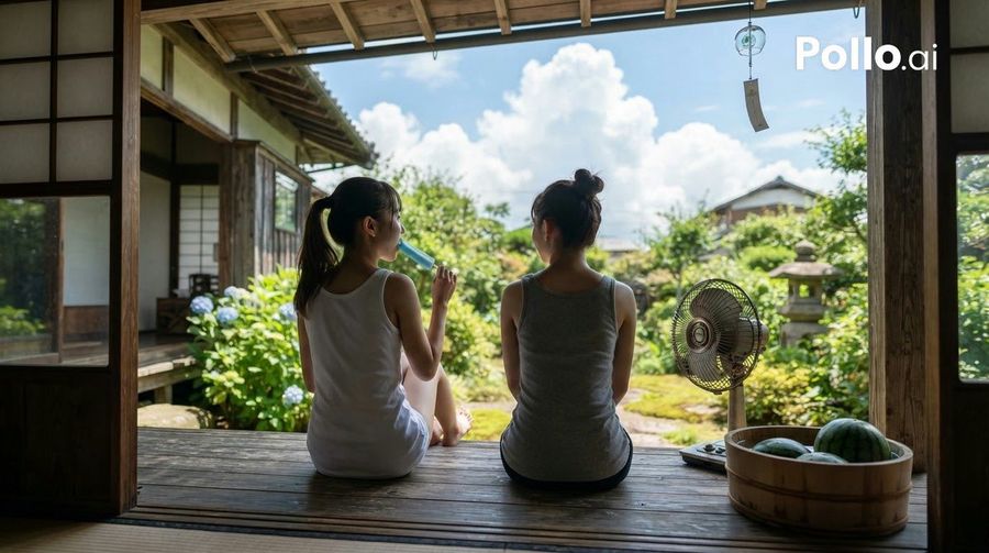 Japanese Summer Veranda Scene