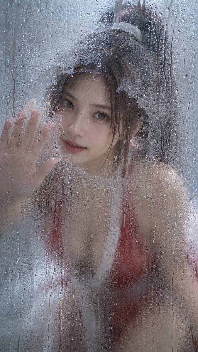 Person Behind Foggy Glass