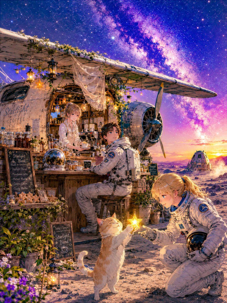Moon Airplane Starlight Cafe