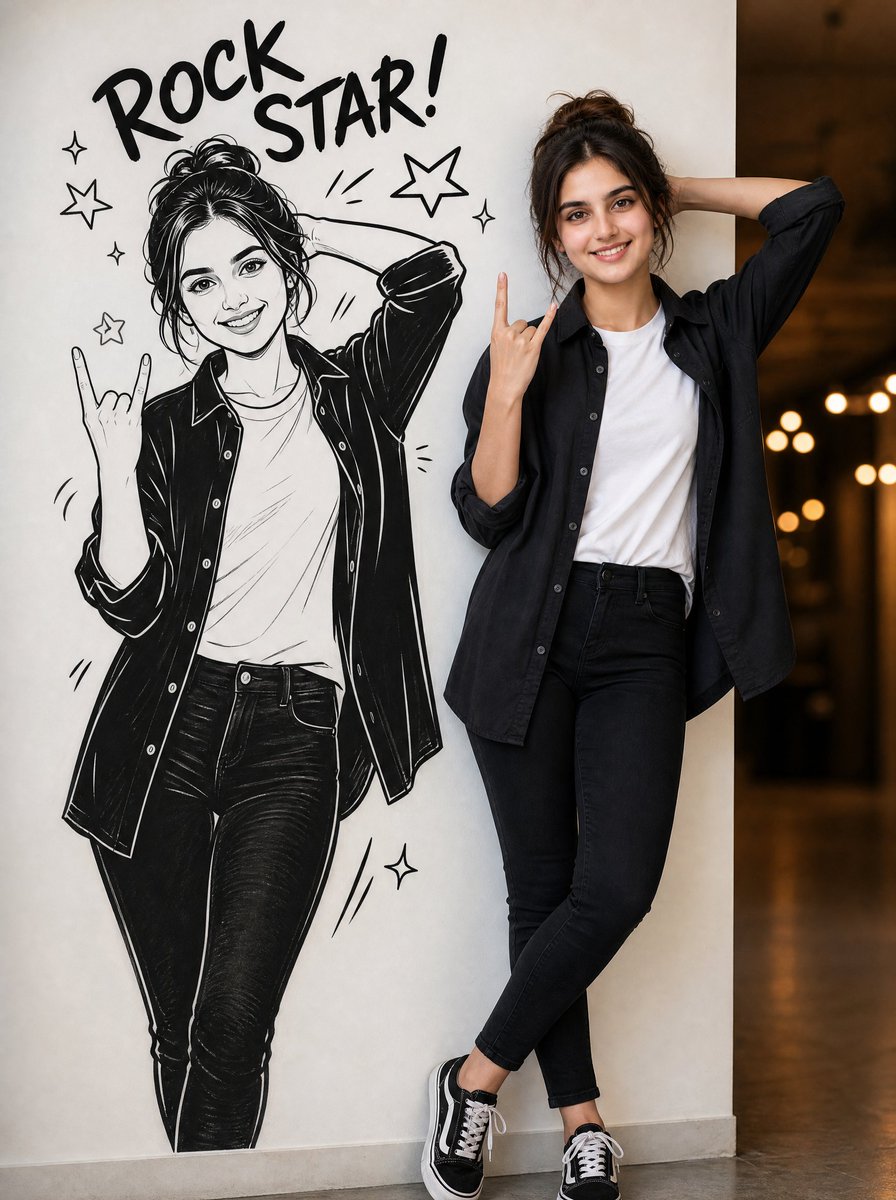 Rock Star Photo and Cartoon Portrait