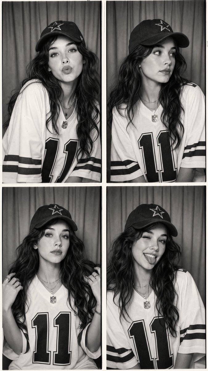 Vintage B&W Photo Booth Grid