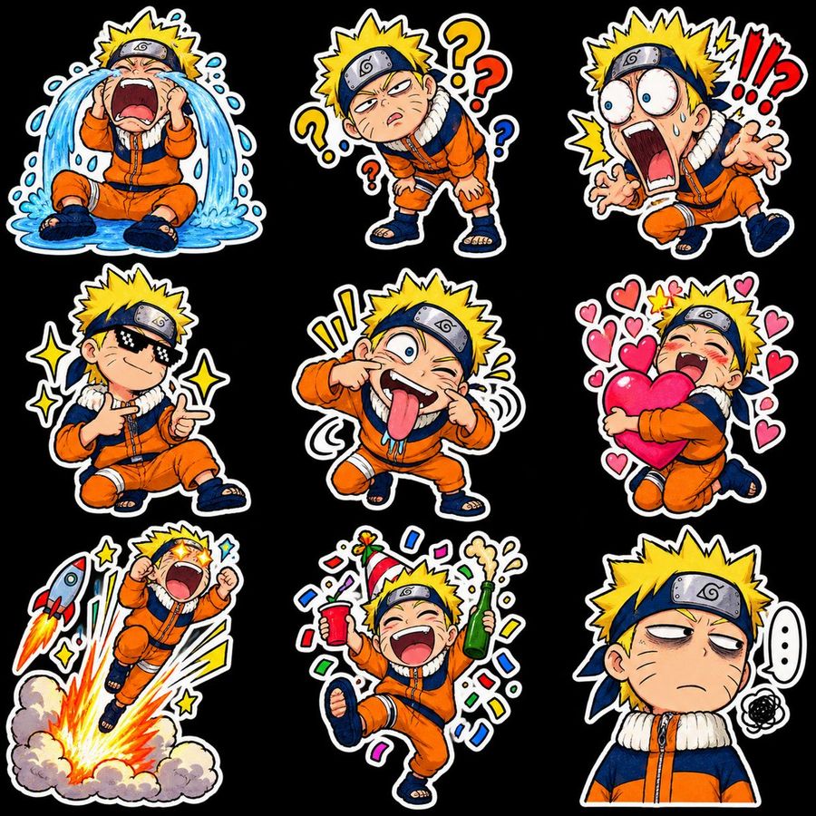 Chibi Anime Ninja Sticker Collection