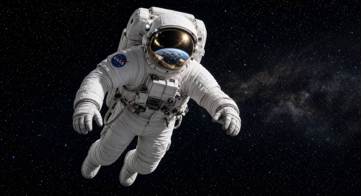 Zero-Gravity Floating Astronaut