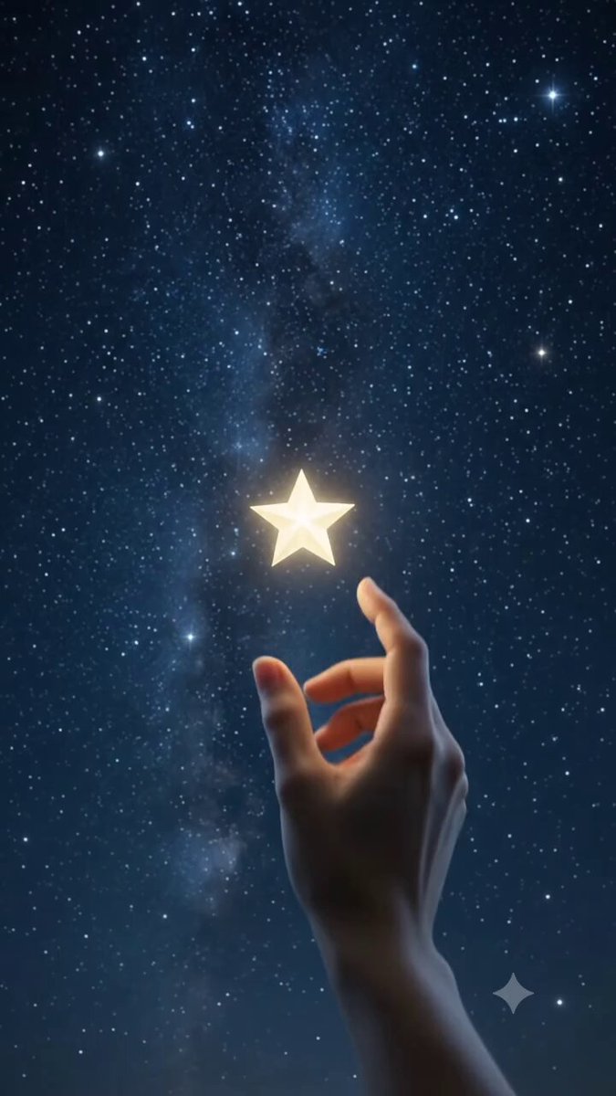 Hand Plucking Star from Night Sky Prompt