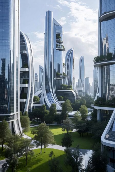 Premium Green Cityscape Video