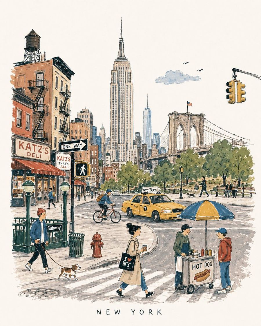 Mid-Century Travel Book Illustration