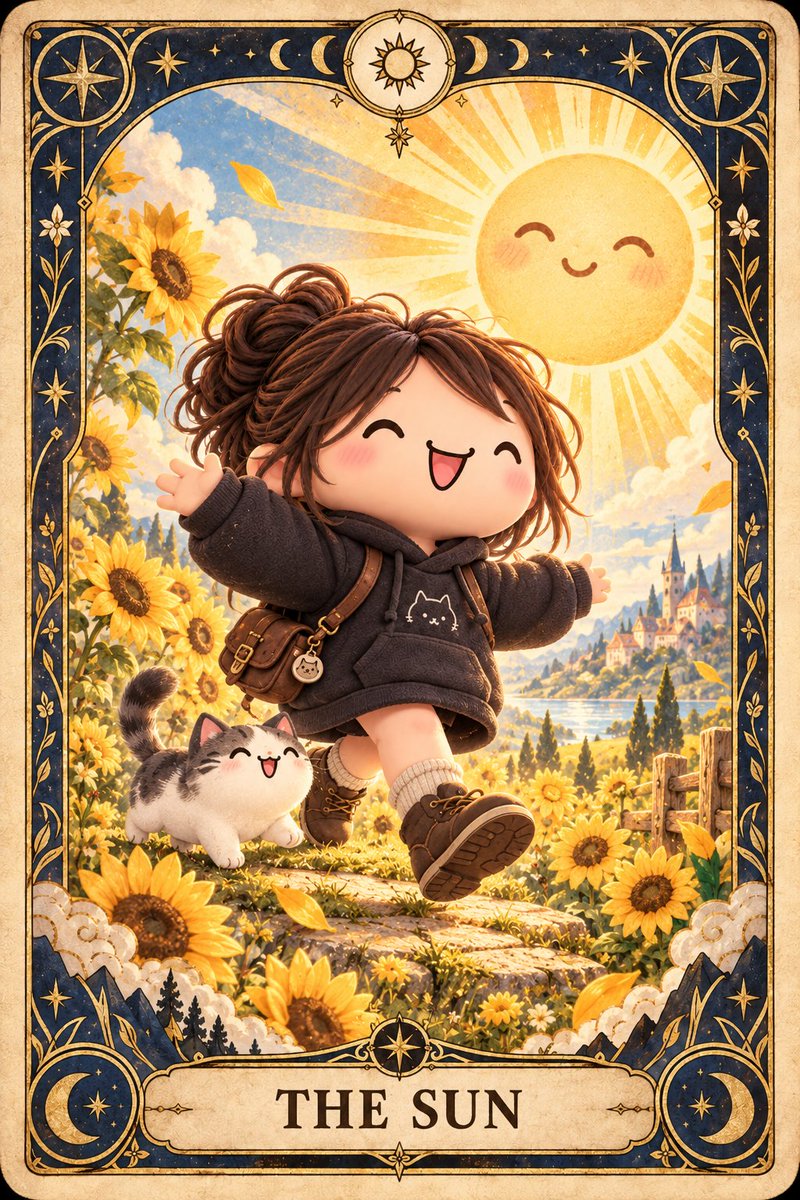 Chibi "The Sun" Tarot Card