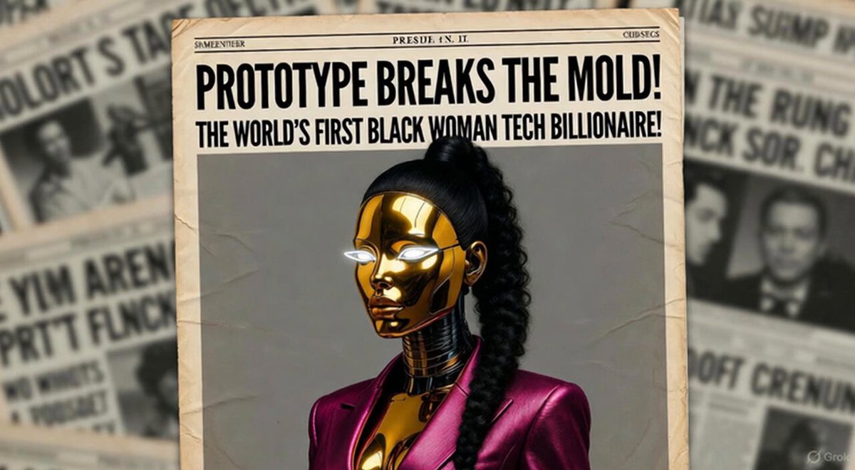 Futuristic Gold Figure Newspaper Video