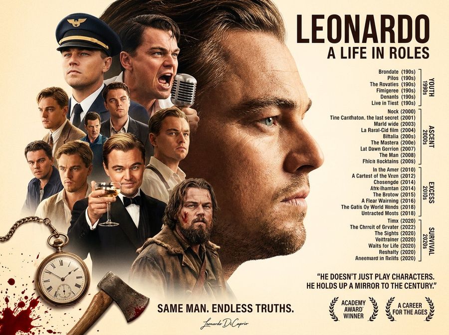 Leonardo Career Collage Poster