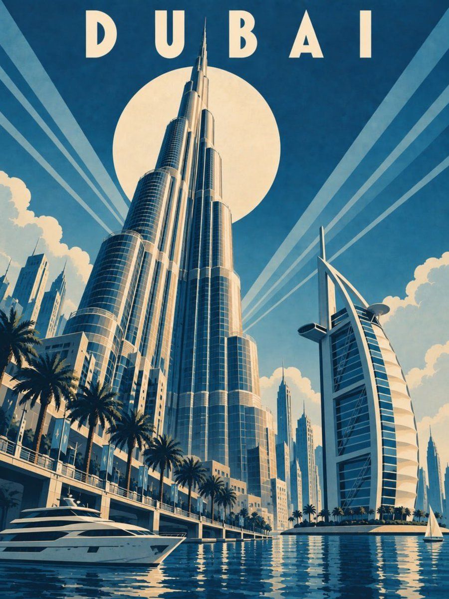 Art Deco Style Travel Poster Template