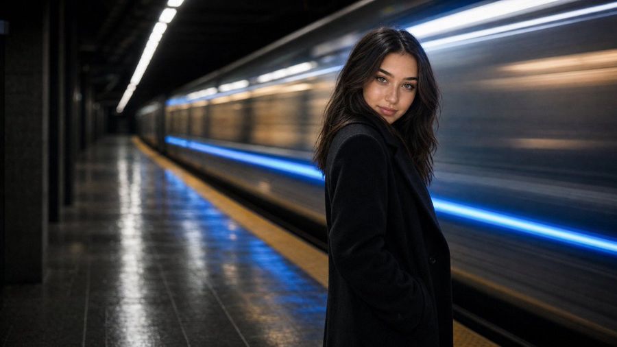 Cinematic Subway Fashion Portrait