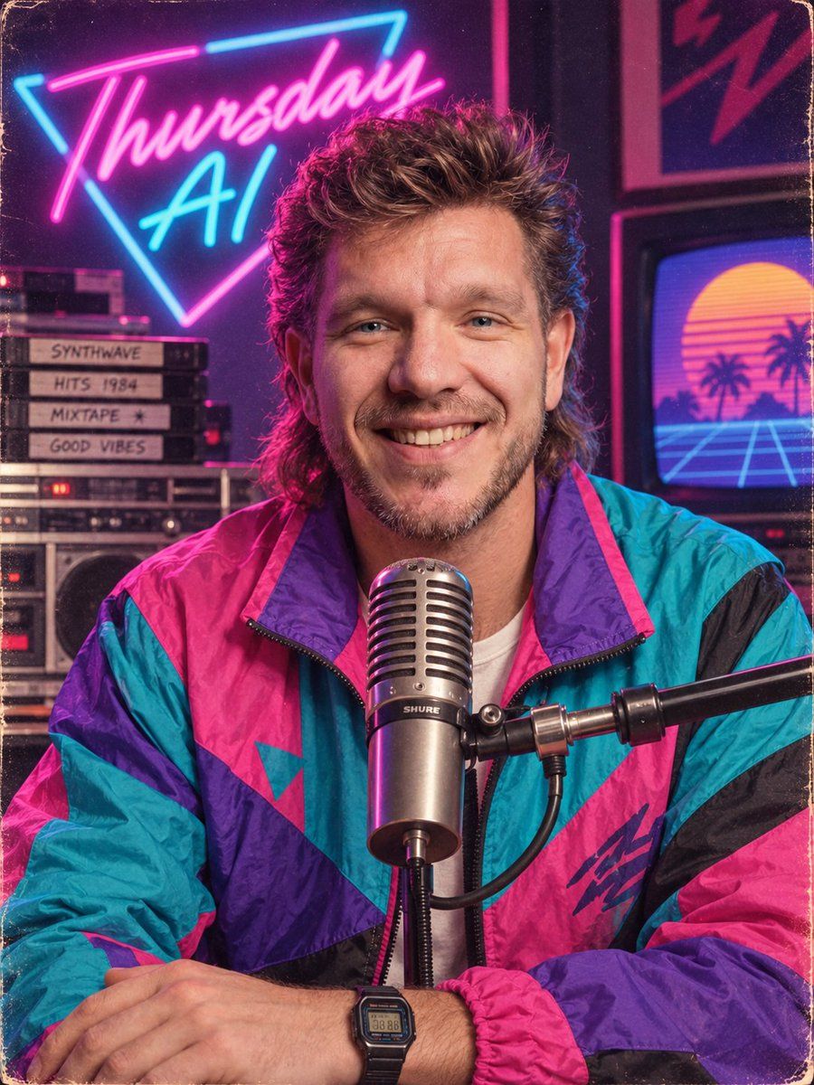 Retro Synthwave Podcast Host