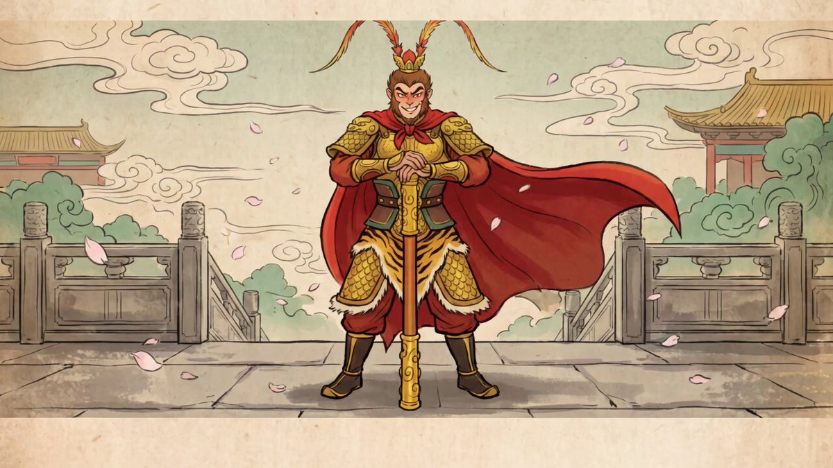 Ink Wash Style Sun Wukong Animation