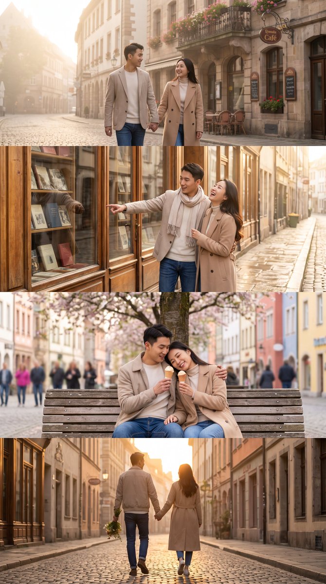 Romantic Chinese Couple in Europe