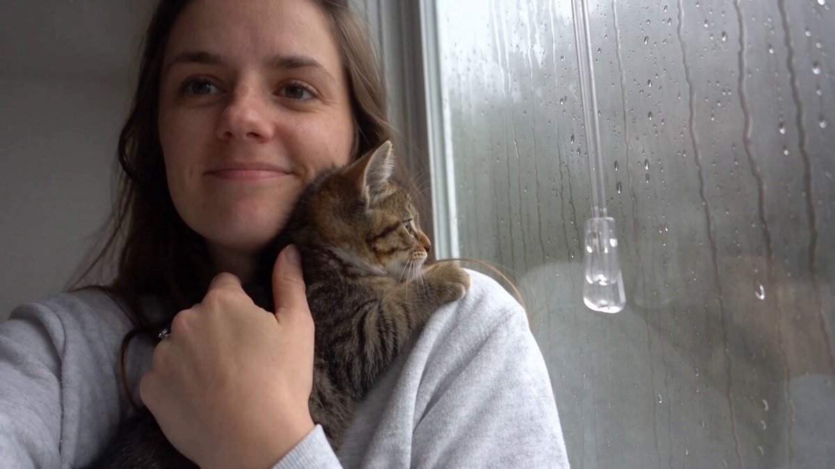 Rainy Day Selfie with Kitten