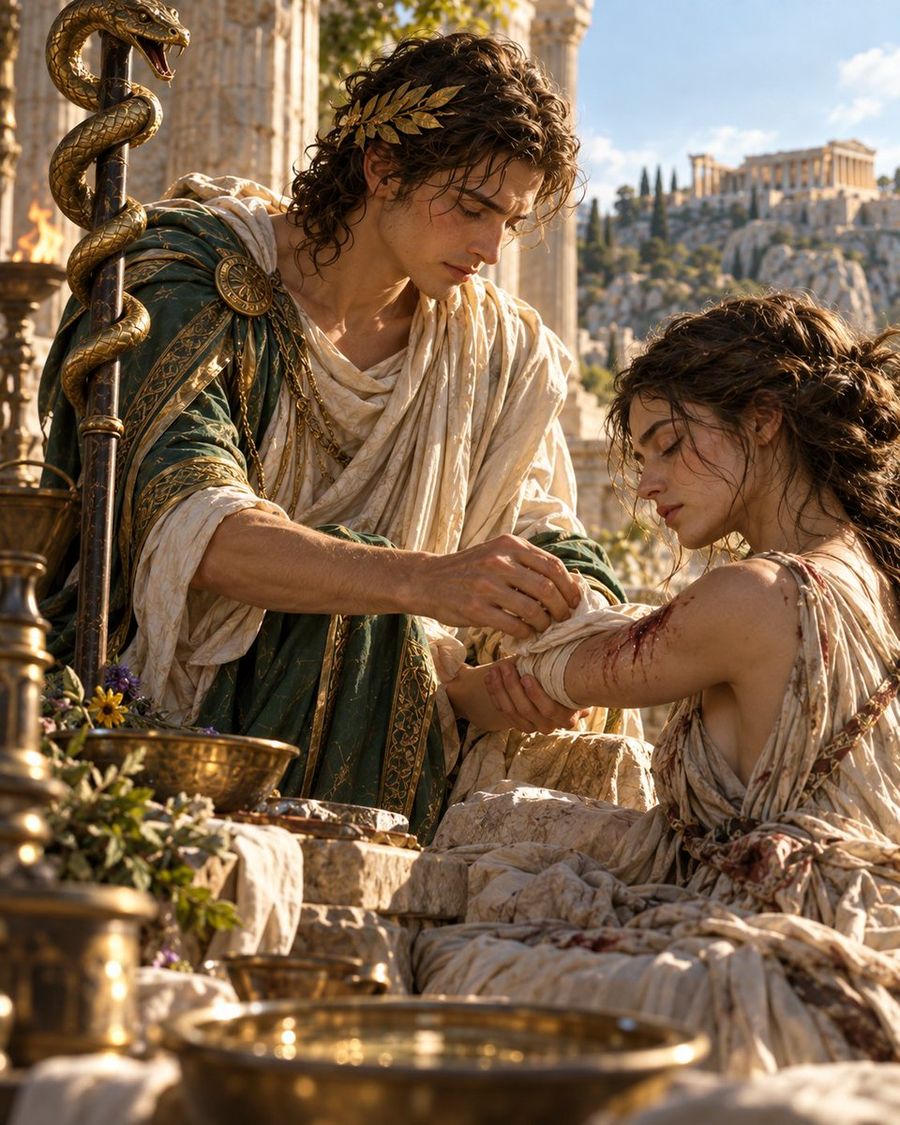 Asclepius Healing a Patient