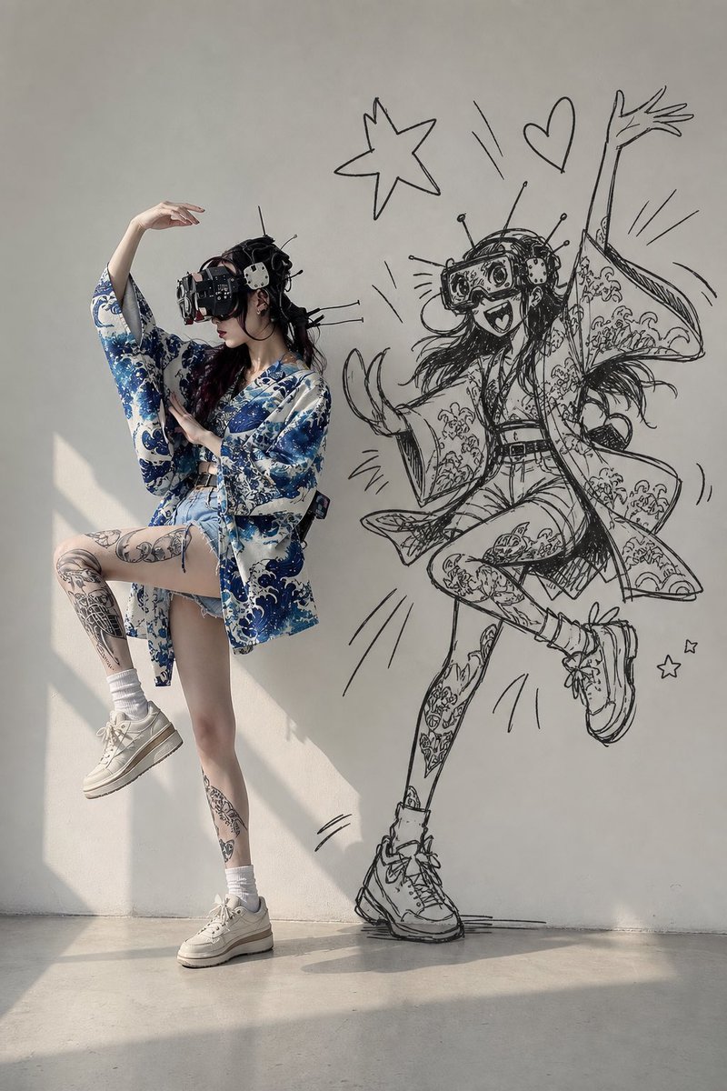 VR Kimono Fashion and Manga Mural