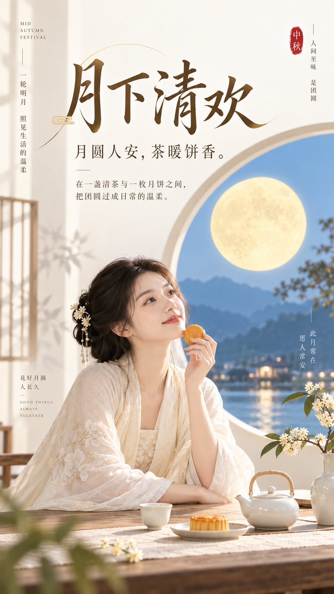 Moonlight Tea Party Poster Prompt