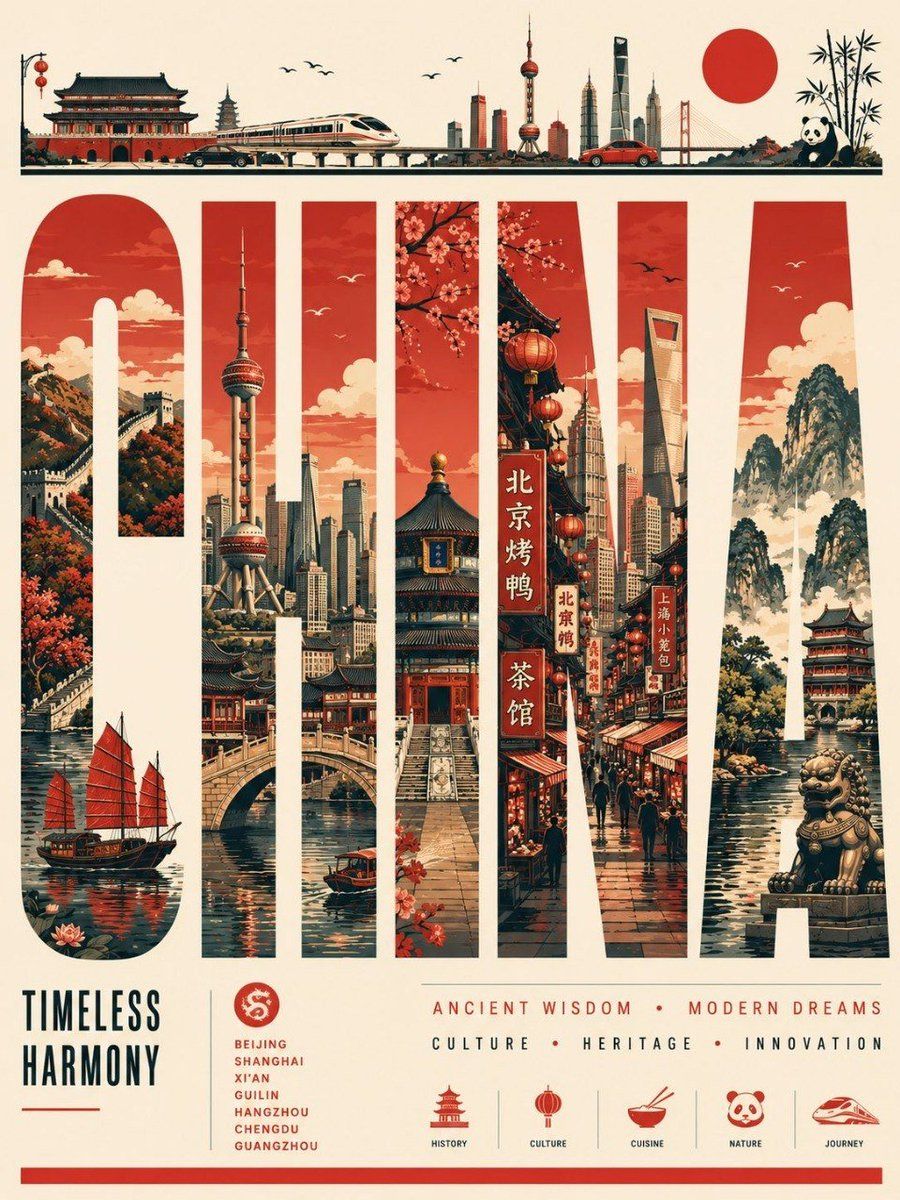 Vector Country Travel Poster