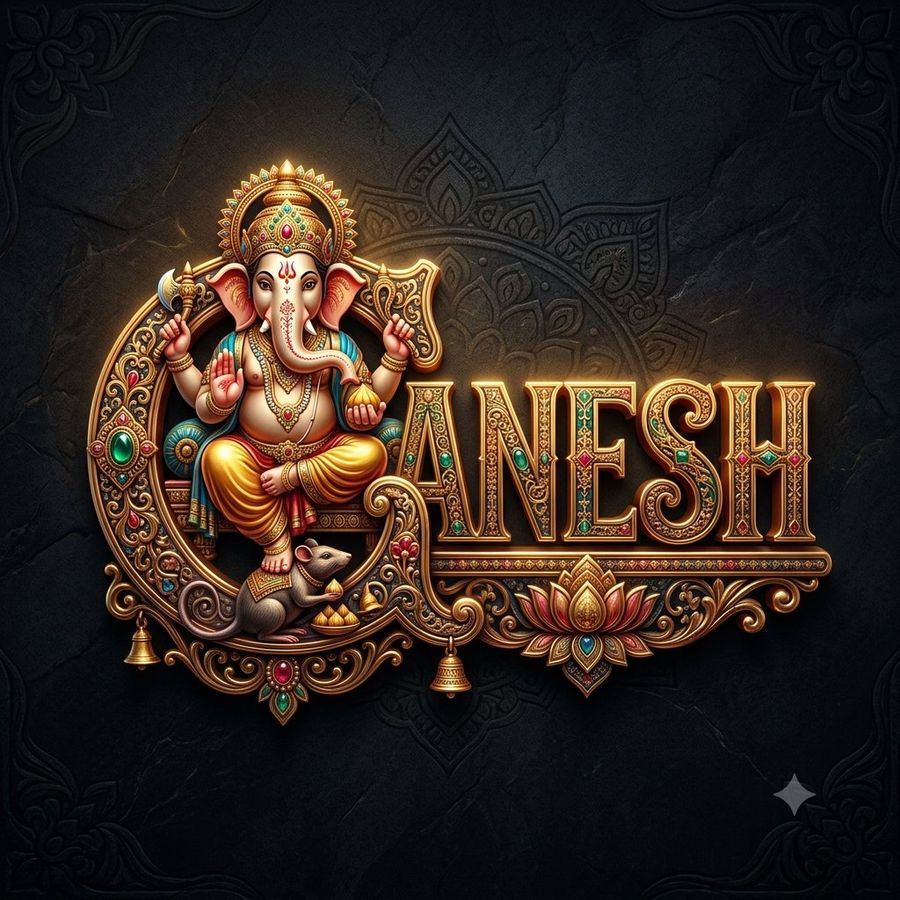 Ganesh Chaturthi 3D Logo