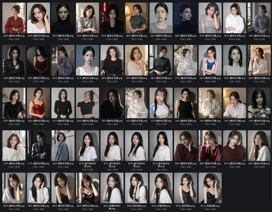 45-Frame Portrait Contact Sheet