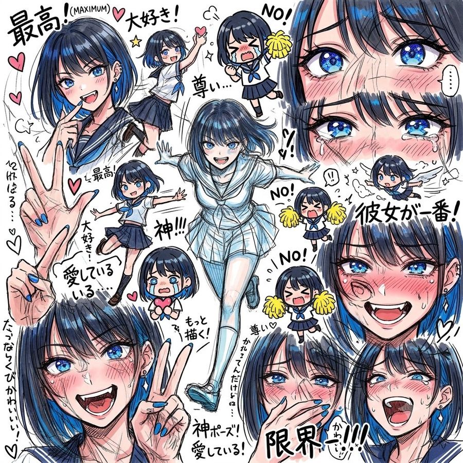 Chaos Style Anime Girl Collage
