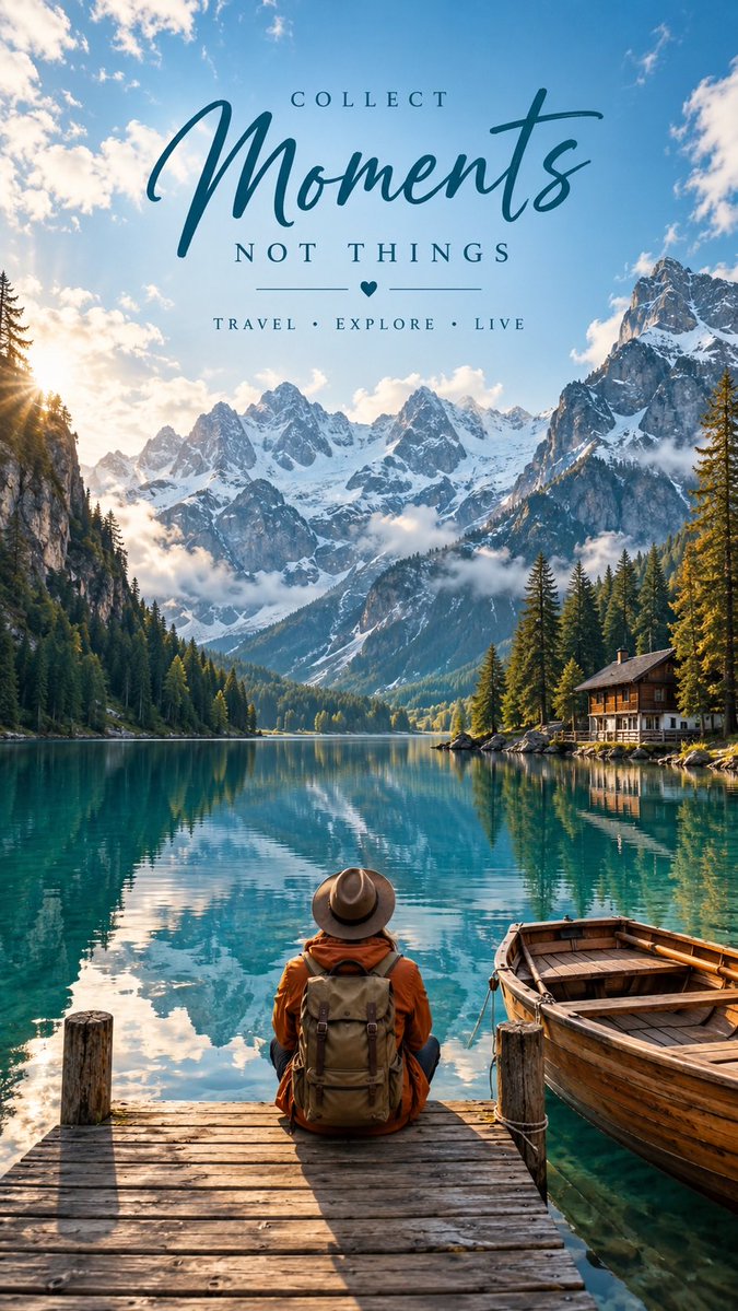 Alpine Lake Travel Magazine Poster