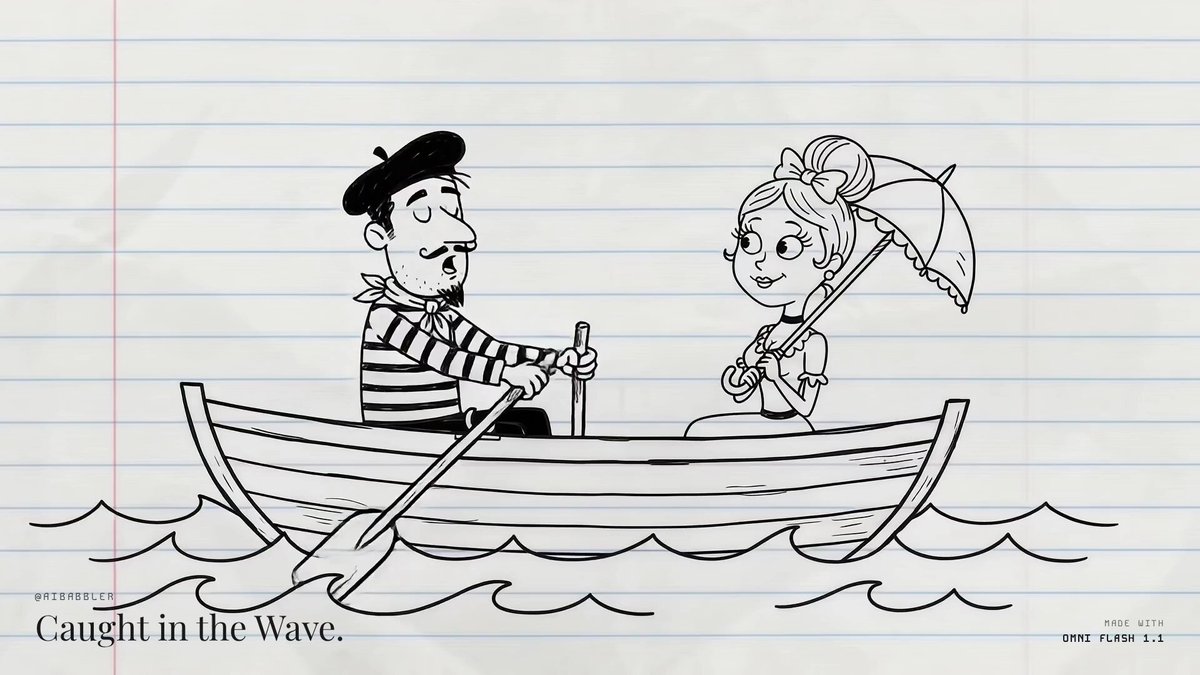 Pen and Wash Animation Story in Gemini Omni