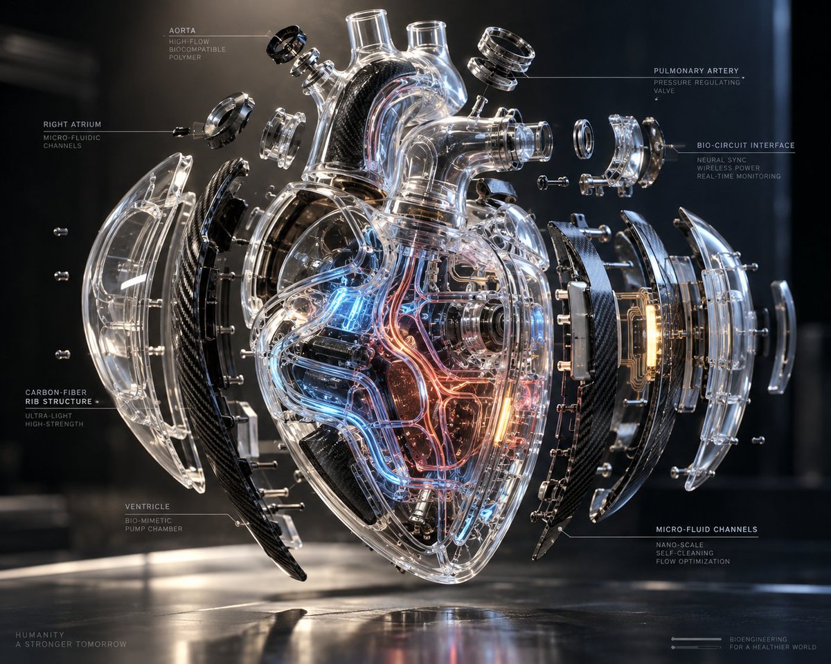 Exploded View Transparent Artificial Heart