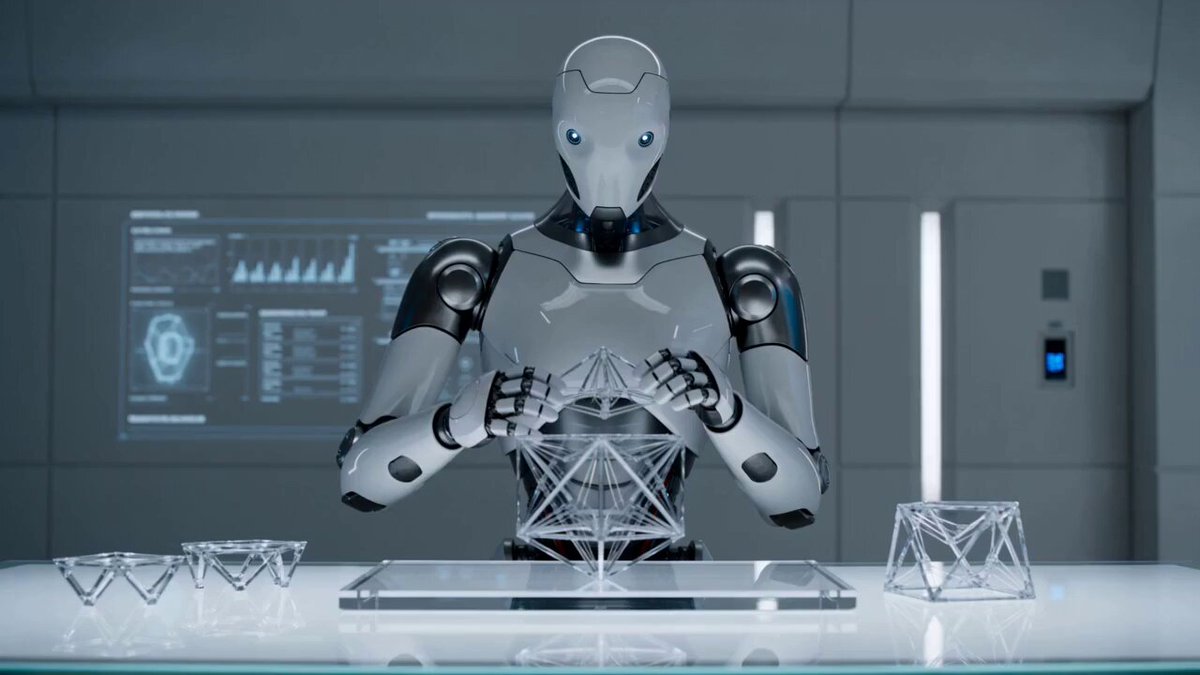 Futuristic Humanoid Robot Lab Scene