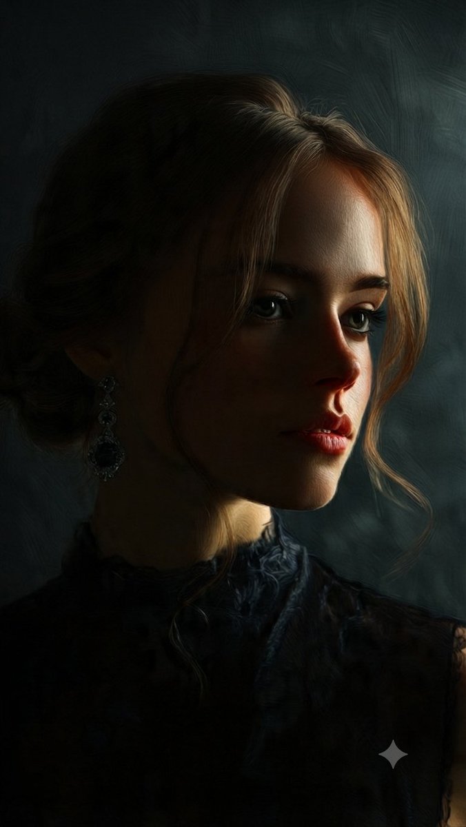 Artistic Oil Portrait of a Young Woman