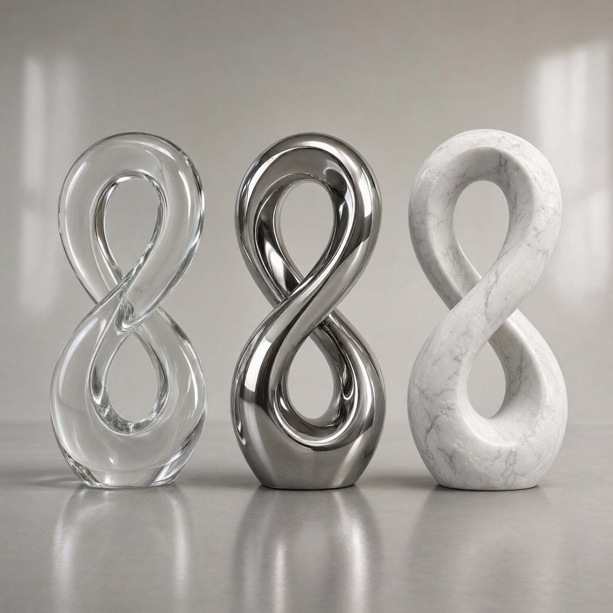 Three Infinity Material Sculptures