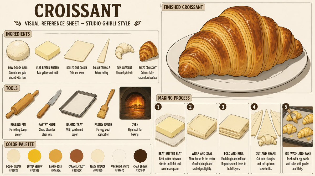 Croissant Ghibli Style Reference