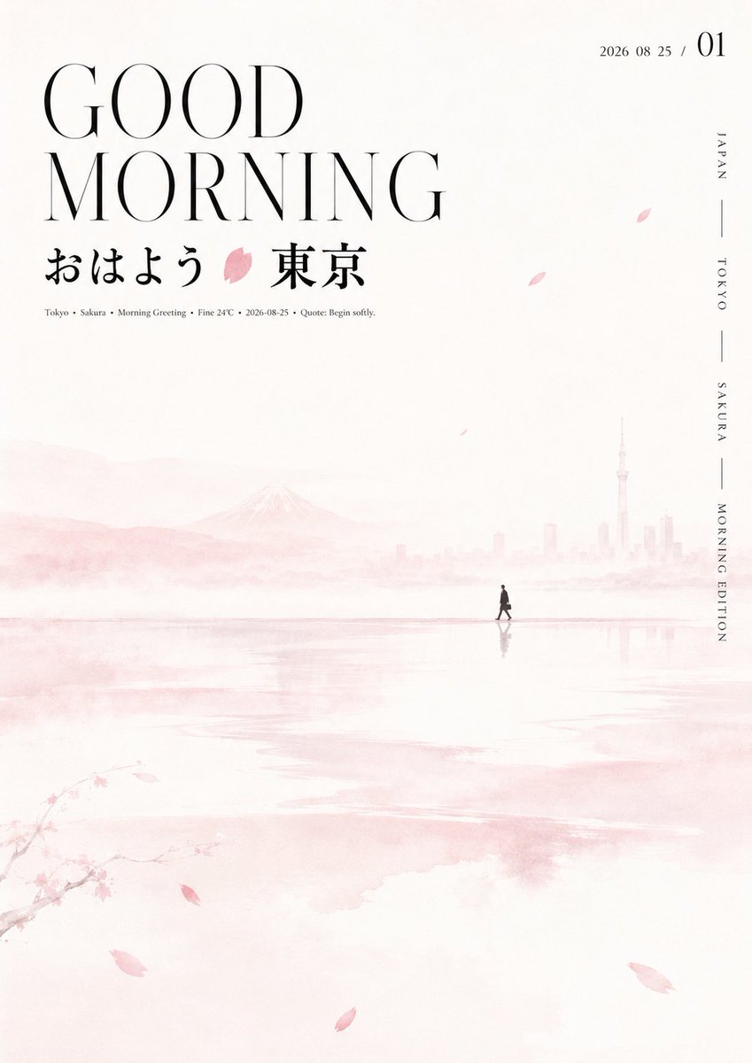 Minimalist Oriental Morning Greeting Design