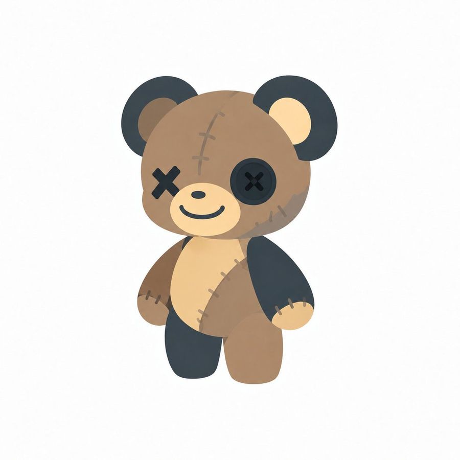 Cute Patchwork Teddy Bear Mascot
